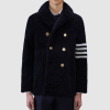 [THOM BROWNE-톰브라운]4-0바 스트라이프 시어링 피코트(무스탕)
