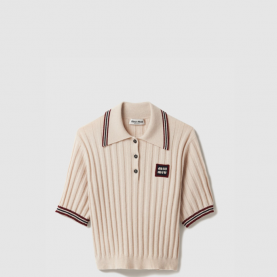 [MIUMIU-미우미우] 캐시미어 니트 폴로 셔츠 MML878