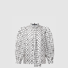 [LOUIS VUITTON-루이비통] 3D 모노그램 퍼프 슬리브 블라우스 1AHHJA