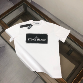 [Stone Island-스톤 아일랜드]블록 프레임 로고 반팔 티셔츠