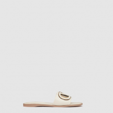 [VALENTINO-발렌티노] 브이로고 송아지 가죽 슬라이드 샌들