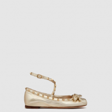 [VALENTINO-발렌티노] 락스터드 라미네이트 나파 가죽 발레리나