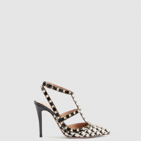 [VALENTINO-발렌티노] ROCKSTUD 하운드투스 원단 하이힐